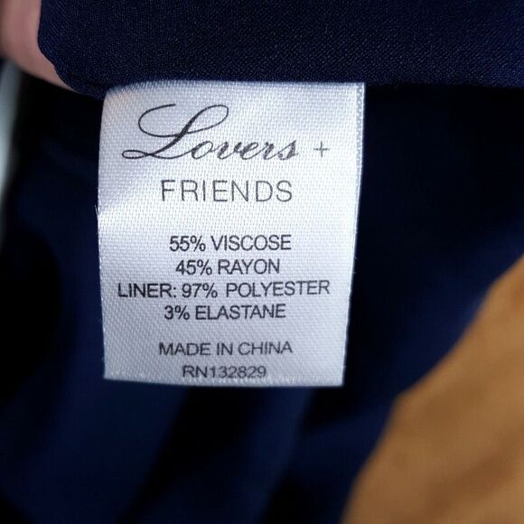 LOVERS & FRIENDS Halter Dress Womens XS Blue White Stripe Front Slit NOEMI - Picture 7 of 11